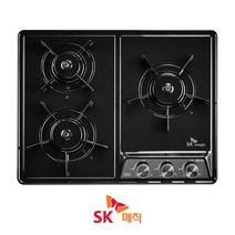 SK매직 슈퍼레인지 2ND GRAB3218D 3구 가스레인지 빌트인 LPG LNG 건전지형 방문설치, 자가설치, LNG(도시가스)
