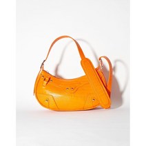 Bershka 버쉬카 레더 이펙트 핸들 스터드 백 가죽 가방 오렌지 9207/852/615