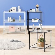 투명모듈선반 소파 침대 다용도수납 2단미니 3단조립 보조 좁은사각, 투명모듈선반 E40 2단 화이트