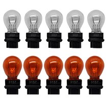 클리어 앰버 자동차 테일 신호 브레이크 라이트 전구 3057 3155 4157 3157LL 10 개, 03 5 White 5 Amber