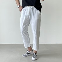 간빠레 에코 쿨 린넨 밴딩 크롭8부 세미와이드팬츠