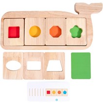 [캐스B] 컬러매칭고래 퍼즐 | 도형색깔인지 | 놀이치료 교구 KesB Wooden Whale Geometric Shape Color Matching Puzzle