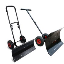 폭설 바퀴 달린 스텐 스틸 제설기 제설장비 눈치우기, 평행봉 1m 얼음/눈 이중 삽 1mx42cm