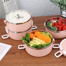 센스만점 예쁜 3단 스테인레스 런치박스 찬합 도시락 압력조절 에어홀 뚜껑 신선유지, 애플그린