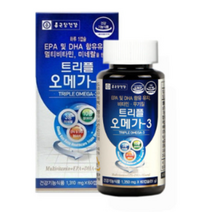 종근당건강 트리플 오메가3 1350mg x 60캡슐 건강기능식품 EPA DHA 비타민 무기질 3종미네랄 멀티비타민 우리 가족 피쉬오일 혈중 중성지질 개선 혈행 개선 눈 건강, 60캡슐X3개