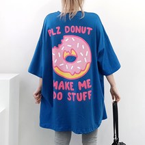 [퀸비샵] 도넛 빅 박스티 // 빅사이즈 루즈핏 반팔티 티셔츠 오버핏 박스티 임부복 오버사이즈