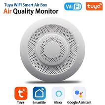 이산화탄소 측정기 실내 센서 Tuya-Wifi 공기질 모니터 스마트 홈 가스 감지기 CO2 센서 미터 포름알데히, [01] White