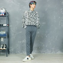 변필남 남자 레오파드 오버핏 셔츠 2컬러