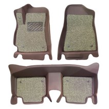 매트의신 5D 6D 자동차 코일매트 카매트 한대분(1열+2열), 6D 엣지 카매트, 브라운, 현대 싼타페TM