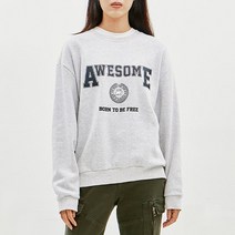 여성) 빅그래픽 절개 포인트 맨투맨(오버)_AL4WTS859-WG