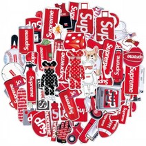 리씨상점 노트북 캐리어 사물함 감성 충만 슈프림 개성 스티커, 혼합색상, 1세트