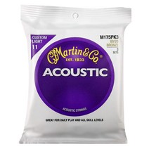 Martin 어쿠스틱 기타 현 ACOUSTIC (8020 Bronze) Multi Packs M-175 PK3 Custom Light .011-.052