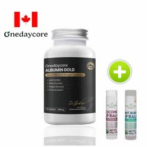캐나다 건강기능식품 원데이코어 알부민 골드 1800mg 90캡슐+립밤 4.2g 1세트 간 신장건강 영양제, 90캡슐