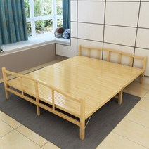 조립식 평상 마루 정원 옥탑 대나무 접이식 침대 벤치, 폭 150x 길이 197CM 브라운