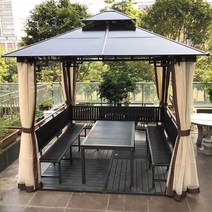 정자 캐노피 정원 테라스 원두막 파고라 바베큐장 옵5, 3.5x3.5m 정자