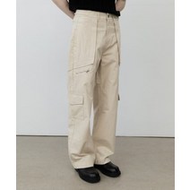 미나브 면립 멀티 카고 팬츠 바지 크림