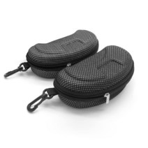 Heshebuy 선글라스 케이스 2개 휴대용 여행 지퍼 안경 긁힘 방지 후크 오거나이저 (화이트) 화이트.155716