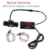 nmax 튜닝 엔맥스 인테리어 led 디지털 디스플레이 온도계 xmax250 300 cb 400 cb500x sensor adapter 경주 튠, 빨간색 22mm 어댑터, 협동사