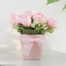 바보사랑 오스틴장미화분set 15cmAP 조화 화병 인테리어 FMFUFT.플라워트리, 상세설명 참조, 화이트