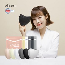 [새부리형 마스크 KF94] 비움 디럭스 KF94 50매 6종 컬러마스크 (25매*2팩), 블랙, 중형