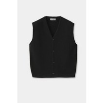 COOR 브이넥 슬리브리스 가디건 블랙