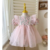 더쭈야 여아 원피스 아기 아동 여름원피스 플라워 핑크 샤 자매 등원 나들이