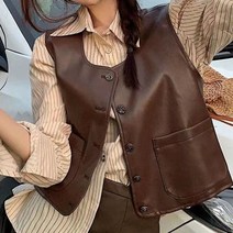 아이엠몽 여성 버튼 레더 베스트