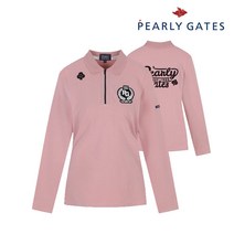 파리게이츠 골프 pearlygatesgolf여성 기모 지퍼 카라 긴팔 티셔츠 P521A4TO051_PK, 001, PK