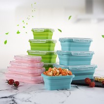 발열도시락 발열 용기 냄비 반합 도시락 캠핑용 팩 전기 비화식 등산 크기 접을 수있는 실리콘 식품 휴대용 홈 주방, 파란색, 350ml