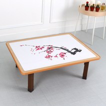 한목가구 아트 접이식테이블 4인~6인상 900x600, 사각960-수묵매화