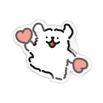 몰티즈 이모티콘 아크릴 스마트톡, 덩실하트