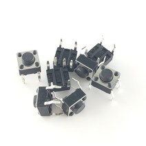 50개 6x6x4.3MM 4 핀 G89 촉각 푸시 버튼 마이크로 스위치 직접 플러그셀프 리셋 DIP 탑 구리