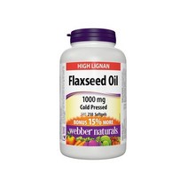 필수지방산 Webber Naturals Cold Pressed Certified Organic Flaxseed Oil Softgel 1000mg 210 SoftGels