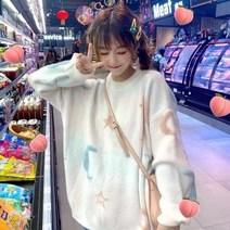 별 달 루즈핏 라운드 니트
