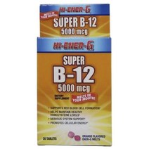 하이에너지 슈퍼 B-12 5000mcg 타블렛, 30개입, 1개