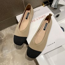 프리센스 발편한 니트 플랫 슈즈