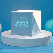 침실 침대 스탠드 조명 스누즈 무드등 LED 미니탁상 음성인식 무소음알람시계, 1.그레이