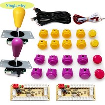 노리박스 월광보합 오락기아케이드 조이스틱 DIY 키트 제로 딜레이 USB 컨트롤러 PC Sanwa 타원형 볼 30mm, YELLOW