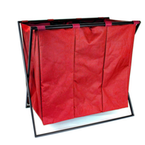 가정용 분리수거함 분리수거대 접이식 휴지통 3구레드