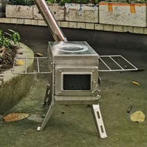 조립식 화목난로 초경량 캠핑 화목난로내열 접이식 소형 미니 부시크래프트 방풍 티타늄, 뒷담배 대금