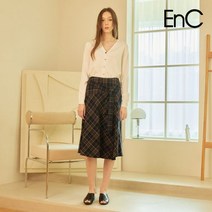 EnC 체크 A라인 미디스커트 ENWH04V81O 425238