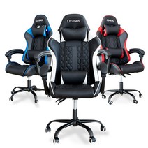 베스트리빙 레전드 컴퓨터 PC방 게이밍 사무용의자 학생 회전 의자 2종 4color, 블랙, 레전드발받침+안마쿠션
