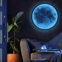 예쁜 달 LED 무소음 벽시계 무드등 감성 인테리어 무선 조명