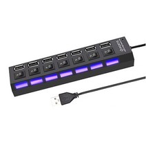 목공용 타카 타정총 충전 전동 손타카 타카총RYRA 고속 4/7 포트 USB 허브 2.0 어댑터 확장기 멀티 분배기, 01 black 7port