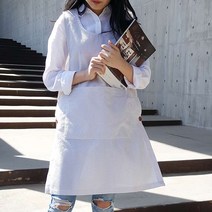 방가지똥 연베이지 스트라이프 리플 지지미 앞치마, 1개, 66사이즈