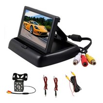 7인치모니터 차량용 후방카메라 접이식 후방 주차 모니터 4.3 인치 TFT LCD 화면 HD 자동차 디스플레이 2 채널 비디오 입력 8 LED 카메라, [02] 8 LED Camera