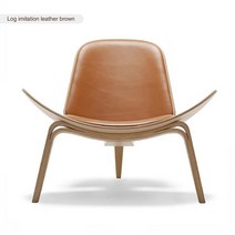 메이크업 의자 화장대 인테리어 엔틱 1인용 카페 거실 침실 다용도 미니 북유럽 덴마크 디자인 웃 쉘 소파 라운지 안락 가구, 로그 PU 브라운, 로그 PU 브라운