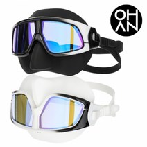 오하나 플로우 무광실리콘 프리다이빙 마스크 스쿠버수경 스노쿨링물안경 잠수경, 블랙