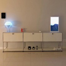 수납장 미트센츄리 인테리어 TV장 모던 티비다이 화이트 거실 도어형 USM스타일 수납장, E. 화이트 캐비닛 E1 225x35x70