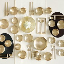 [놋담] 방짜유기 6인 반상기세트+꽃접시 중 증정, 상세 설명 참조, 옵션 선택:보자기 선물포장